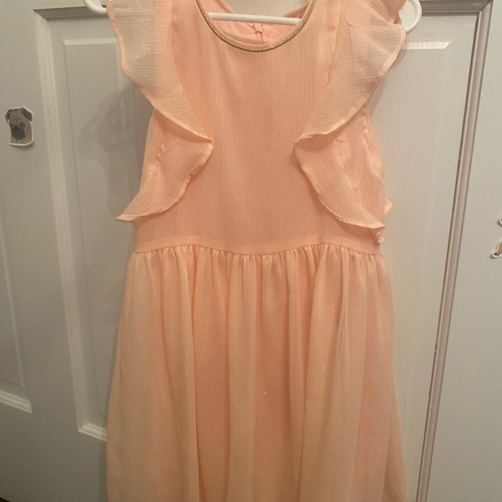 5T Girls Peach Sparkle Dress